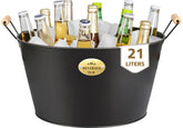 iHoo beverage tub with wooden handles, front view, ideal for large gatherings.