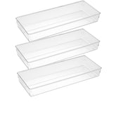 ihomecooker 3-pack clear drawer organizers neatly store cutlery and utensils