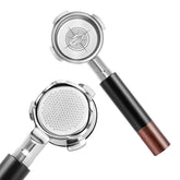 IKAPE bottomless portafilter for BES870/880, view espresso flow and crema formation.