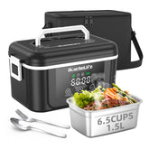 ikuchelife heated lunch box with digital display shows heat status for easy timing