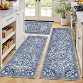 Ileading Boho Kitchen Rug 20x32 Floral enhances cozy kitchen ambiance.