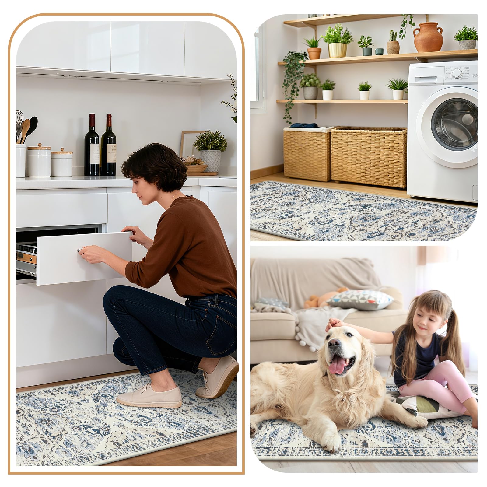 Ileading two-piece kitchen mat set fits doorways and entryways with added comfort.