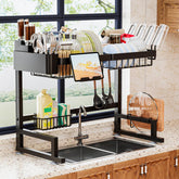 Ilvvan over-sink drying rack extends length for larger sinks and efficient drying.