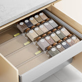 PanPanPal Organizador de Cajón para Especias, Pack de 8 - Estantes Transparentes Expandibles de 11 a 22 pulgadas