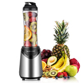 La Reveuse Licuadora Personal Smoothies 300W con Botella de Viaje 18 oz sin BPA, Plateada
