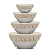 Organic Cotton Mart: Cubiertas de tela reutilizables para cuencos (100% algodón) – Elásticas para ensaladas, pan y sobras