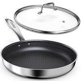 imarku 12-inch non-stick frying pan with lid for easy sautéing and cleanup