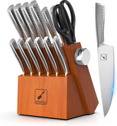 imarku 14-piece knife set block showcases precision and organization for everyday cooking