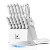 Imarku 14pc knife set with block organized for easy access.
