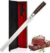 imarku Brisket Knife blade close-up showing ultra-sharp edge for clean slices.