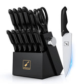 imarku knife set in block showing organized storage and built-in sharpener