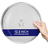 IMPRESA replacement microwave glass plate 12.5-inch fits GE and Samsung models for reliable turntable use.
