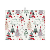 Indokyeyqaz Beautiful Christmas Tree dish drying mat on countertop absorbing moisture after meals
