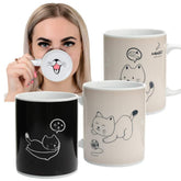 InGwest heat-sensitive mug with cat-face color change reveals temperature.