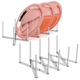 inheming 2pack dish rack with stretchable length adapts to different plate sizes.