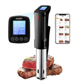 Inkbird wifi sous vide cooker front view shows precise temperature control.