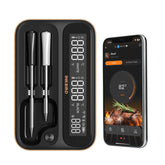 Inkbird WiFi thermometer front view with large backlit LCD for easy readings.
