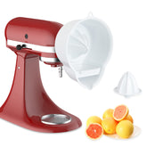 InnoMoon juicer attachment on a KitchenAid mixer for effortless juice extraction.