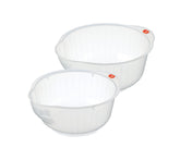 Inomata Rice Washing Bowl for soaking rice; promotes clean, evenly hydrated grains.