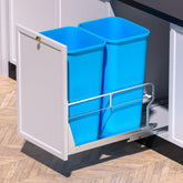 Insputer dual pull-out under-cabinet organizer front view to keep kitchen clutter hidden and tidy