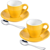ionEgg porcelain espresso cup with yellow saucer, 80ml capacity for a precise shot