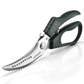 IOPIDHO poultry scissors blade close-up shows sharp edge for precise cuts in tough ingredients.