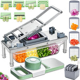 IPOVIPO stainless steel vegetable chopper top view for quick prep.
