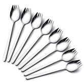 IQCWOOD sporks stainless steel 8-pack for durable daily dining