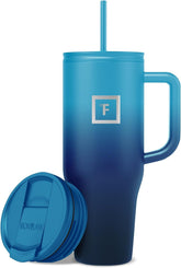 IRON °FLASK Co-Pilot mug with straw lid, travel-friendly and spill-free on the go.