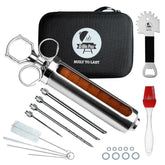 Iron Grillers meat injector with 2oz capacity for precise marinades.