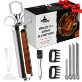 Iron Grillers meat injector with 2 oz visible capacity for precise, flavorful marinades.