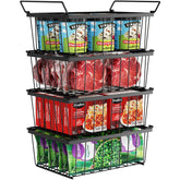 iSPECLE freezer bins stack four-pack for organized storage in a 5 cu ft chest freezer.