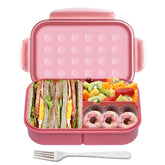 Itopor wheat straw bento box with leakproof latches for mess-free lunches.