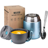 Itslife insulated thermo food jar lightblue exterior keeps meals ready on the go.