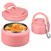 Itslife Kids Thermo pink lid keeps meals warm during school lunches.