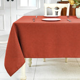 IVAPUPU fall orange tablecloth on a 60x84 rectangle table for ambiance.