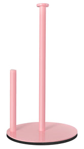 iwapuy pink paper towel holder side view shows elegant compact counter design