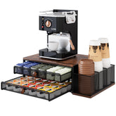 IZLIF coffee bar organizer with 2-tier sliding drawers keeps pods neatly organized and within reach.