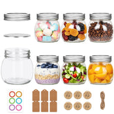 Jaisie.W 8 oz mason jar with silver lid and band for airtight storage.