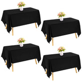 JALANCY 60x102 black tablecloth protects surfaces with elegant drop for weddings