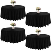 JALANCY round tablecloth 90-inch black fabric texture for refined dining setups