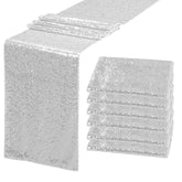 JALANCY silver sequin table runner 6-pack adds festive sparkle to wedding tables
