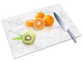 JAMBALAY tempered-glass cutting board with marble pattern for stylish slicing