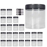 Janisfirst 8oz clear jar with black lid, ideal for pantry storage.