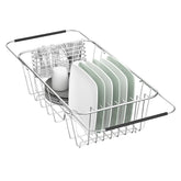 JAQ small dish drying rack over sink for space-saving drying and air circulation
