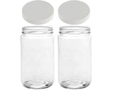 JARMING COLLECTIONS 32oz wide-mouth glass jar with lid for easy filling and storage.