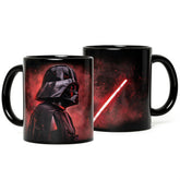 Javaas Star Vader mug front view with wrap-around wars artwork for daily coffee.