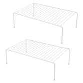 JBESUHI 2-pack large shelves for kitchen cabinets organize plates and cups efficiently.