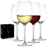 JBHO red wine glass by hand-blown Italian crystal, enhances aroma and color of red wines
