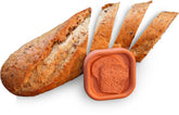 JBK Pottery terracotta bread saver on counter keeps homemade bread fresher longer